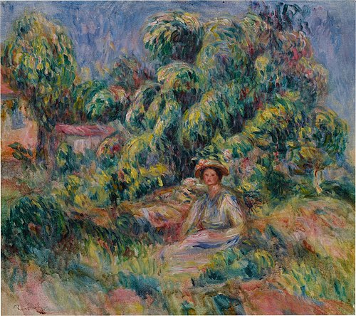 Femme dans le jardin de Cagnes, , Auguste Renoir