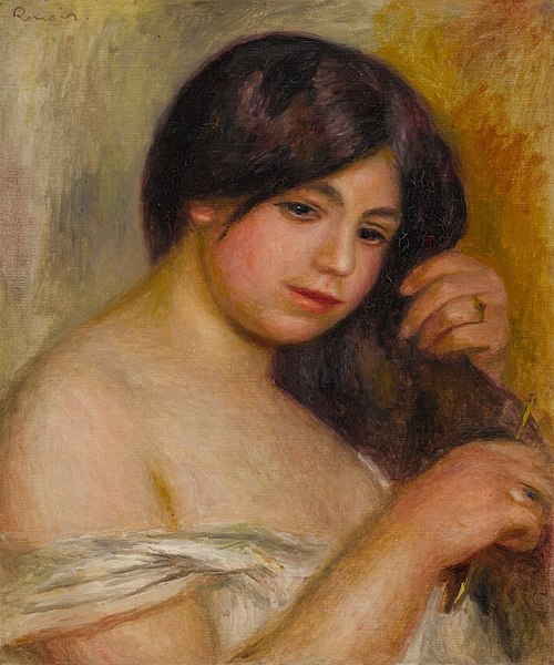 Femme Se Peignant, , Auguste Renoir