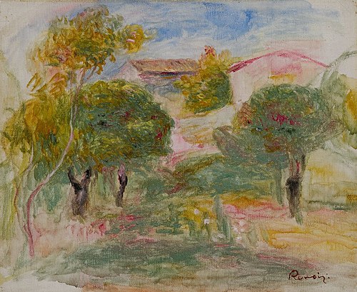 Orchard Sketch With House, , Auguste Renoir