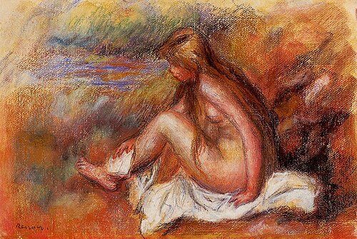Bather seated by the sea, 1919, Pierre-Auguste Renoir