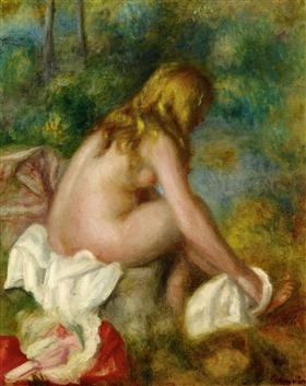 Bather seated nude, 1895, Pierre-Auguste Renoir