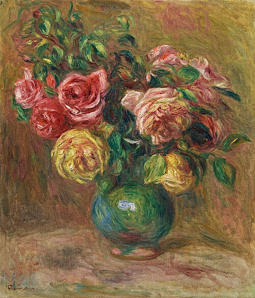 Roses in a gern vase, 1911, Pierre-Auguste Renoir
