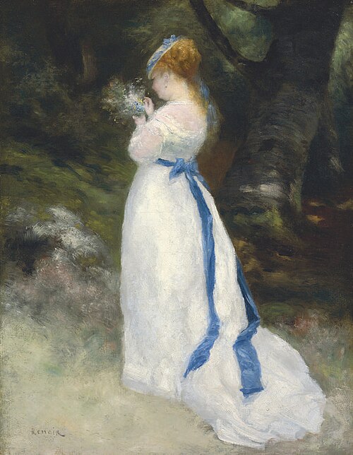Lise holding a bunch of wild flowers, 1867, Pierre-Auguste Renoir