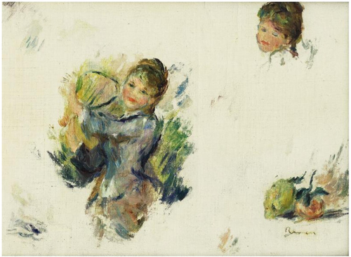 étude pour 'Jeunes filles jouant au volant', 1887, Pierre-Auguste Renoir