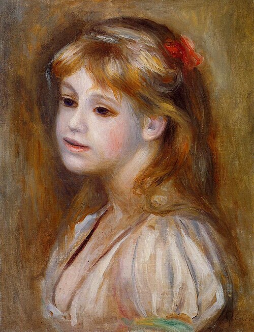 Jeune fille à la fleur rouge, 1890, Pierre-Auguste Renoir