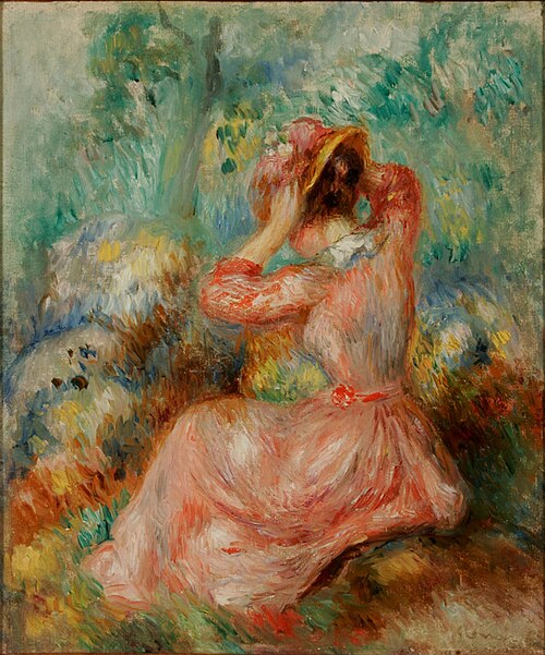 Femme arrangeant son chapeau, 1890, Auguste Renoir