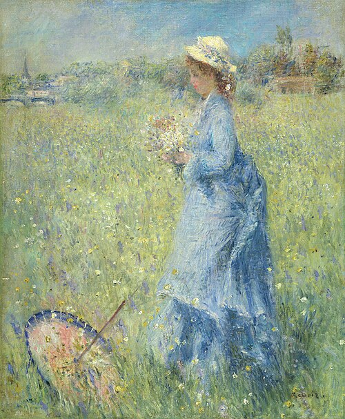 Woman picking flowers, 1872, Pierre-Auguste Renoir