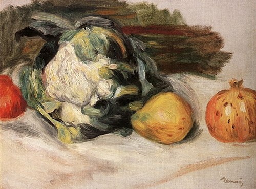 Chou-fleur et des grenades., 1890, Auguste Renoir