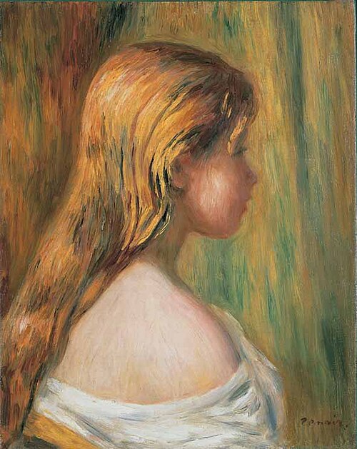 Head of Young Girl, 1890, Pierre-Auguste Renoir