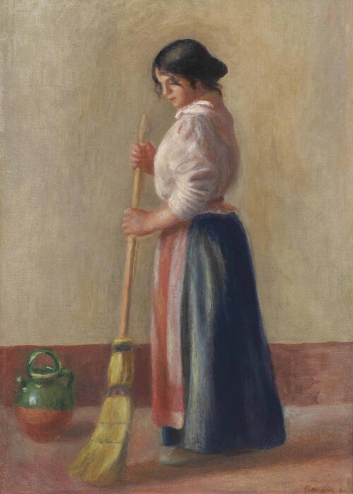 Woman Sweeping with a Broom, 1889, Pierre-Auguste Renoir