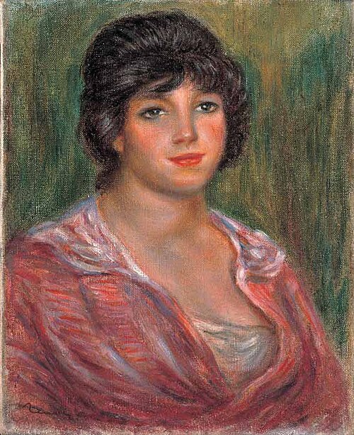 Young Brunette Woman with Red Blouse (Colonna Romano), , Pierre-Auguste Renoir