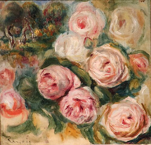 Roses and Landscape, , Auguste Renoir
