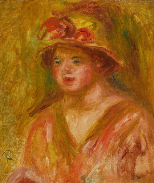 BUSTE DE FEMME AU CHAPEAU DU PAILLE, , Pierre-Auguste Renoir
