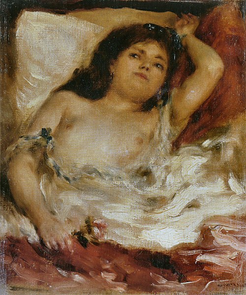 Femme demi-nue couchée : la rose, 1872, Pierre-Auguste Renoir