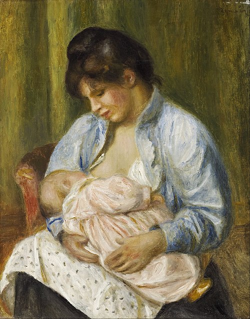 A Woman Nursing a Child, 1894, Pierre-Auguste Renoir