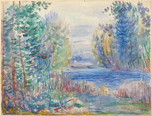River Landscape, 1890, Auguste Renoir
