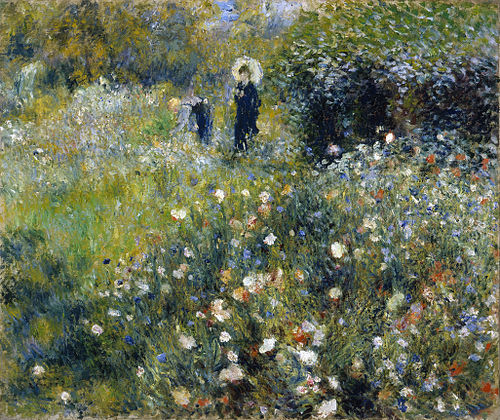 Femme avec parasol dans un jardin, 1875, Auguste Renoir