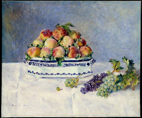 Still Life with Peaches and Grapes, 1881, Pierre-Auguste Renoir