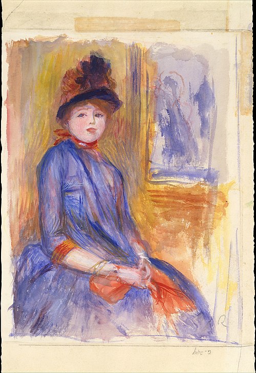 Young Girl in a Blue Dress, 1890, Pierre-Auguste Renoir