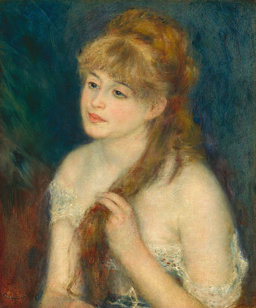 Young Woman Braiding Her Hair, 1876, Pierre-Auguste Renoir