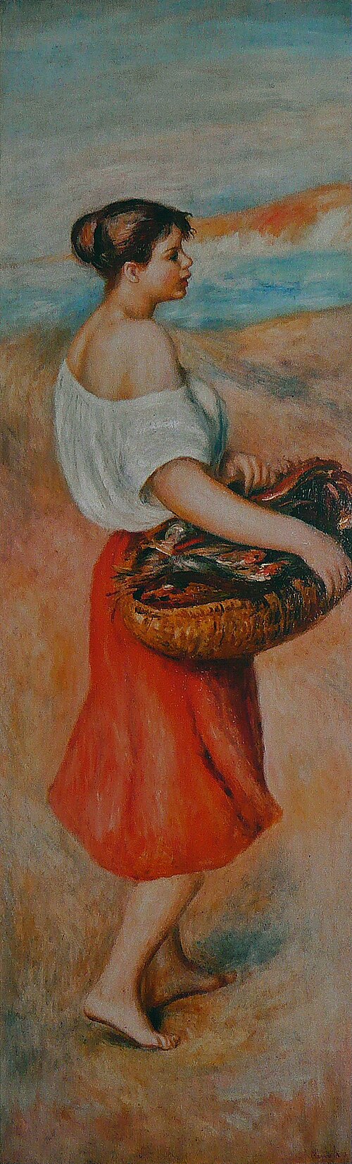 Girl with a Basket of Fish, 1875, Pierre-Auguste Renoir