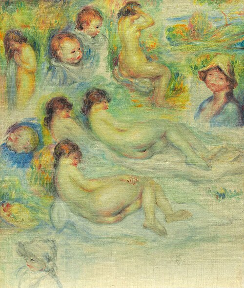 Studies of Pierre Renoir; His Mother, Aline Charigot; Nudes; and Landscape, 1885, Pierre-Auguste Renoir
