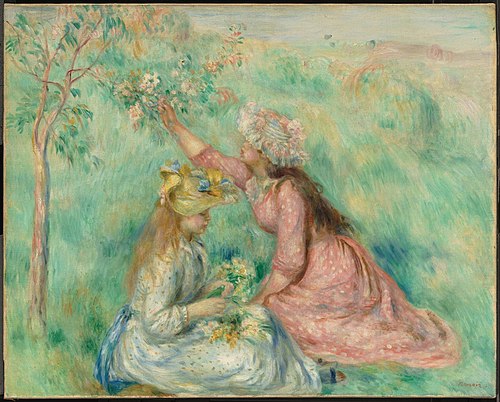 Girls Picking Flowers in a Meadow, 1890, Pierre-Auguste Renoir
