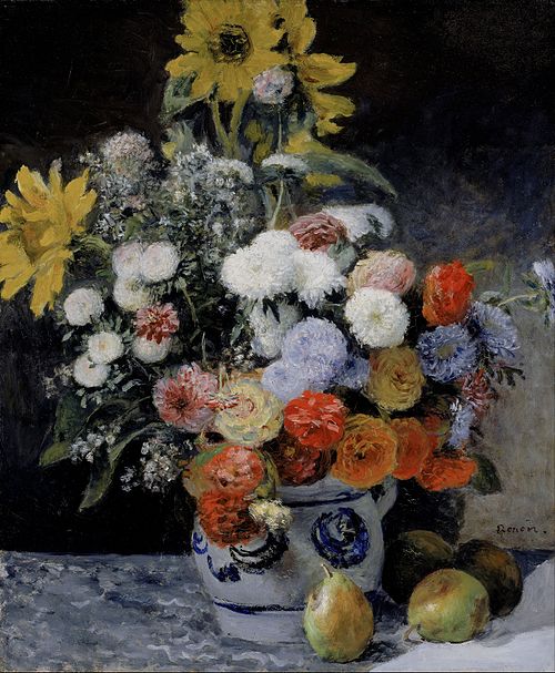 Mixed Flowers in an Earthenware Pot, 1869, Pierre-Auguste Renoir