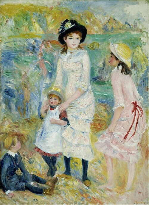 Children on the Seashore, Guernsey, 1883, Pierre-Auguste Renoir