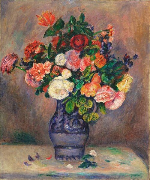 Flowers in a Vase, 1880, Pierre-Auguste Renoir