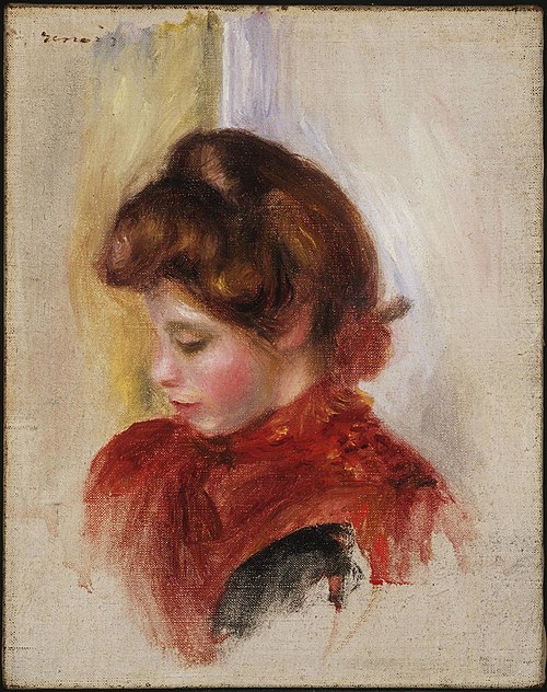 Girl in a Red Scarf, 1884, Pierre-Auguste Renoir