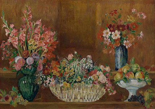 Still Life with Flowers and Fruit, , Pierre-Auguste Renoir