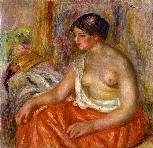 Seated Woman with Bared Breast, 1918, Auguste Renoir