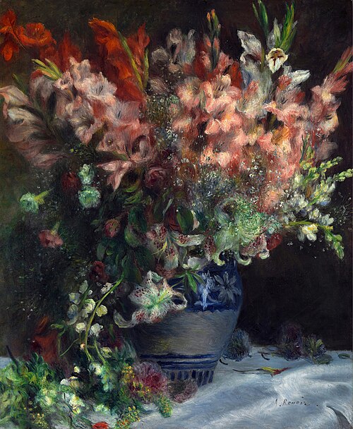 Gladioli in a Vase, 1875, Pierre-Auguste Renoir