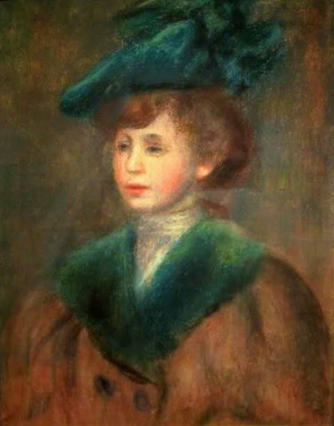 Jeune femme au chapeau vert by Pierre-Auguste Renoir in the Museo Nacional de Bellas Artes, , Pierre-Auguste Renoir