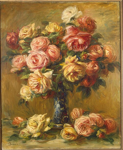 Roses in a Vase, 1913, Pierre-Auguste Renoir