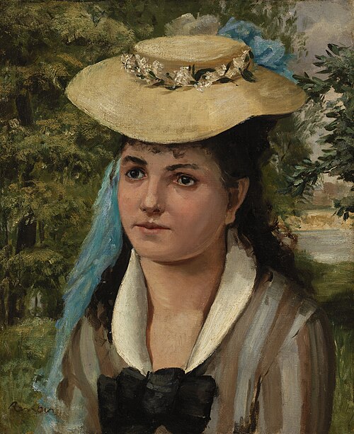 Lise in a Straw Hat (Jeune fille au chapeau de paille), 1866, Auguste Renoir
