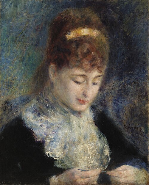 Woman Crocheting (Femme faisant du crochet), 1877, Auguste Renoir