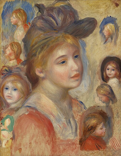 Study of Girls' Heads (Étude de têtes de jeunes filles), 1893, Pierre-Auguste Renoir