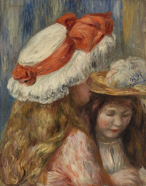 Girls with Hats (Jeunes filles aux chapeaux), , Pierre-Auguste Renoir