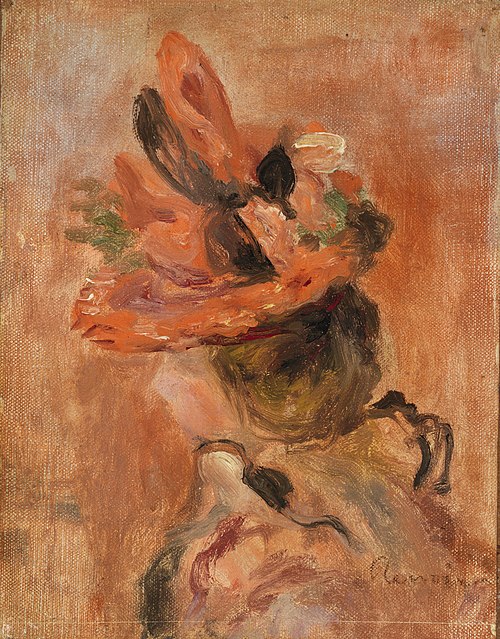 Woman's Head with Red Hat, 1890, Pierre-Auguste Renoir