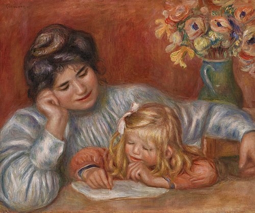 Writing Lesson (La Leçon d'écriture), 1905, Pierre-Auguste Renoir