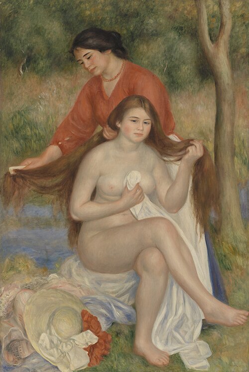 Bather and Maid (La Toilette de la baigneuse), 1900, Pierre-Auguste Renoir