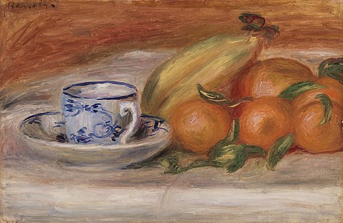 Oranges, Bananas, and Teacup (Oranges, bananes et tasse de thé), 1908, Pierre-Auguste Renoir