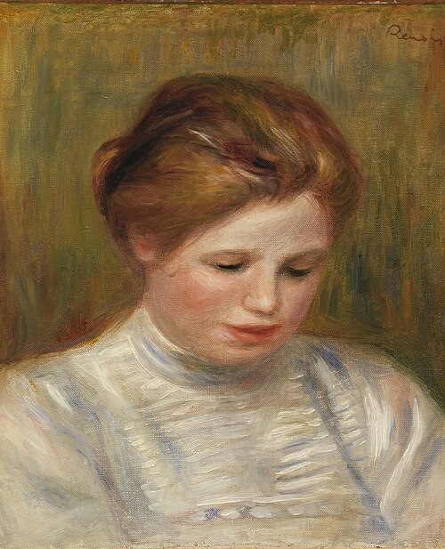 Head (Tête); also called Etude de brodeuse, 1904, Pierre-Auguste Renoir