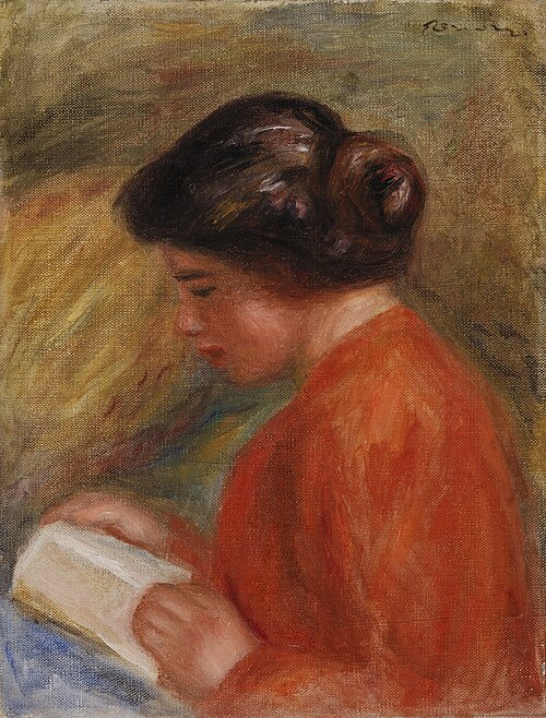 Young Woman Reading (Jeune femme lisant, buste), 1909, Pierre-Auguste Renoir