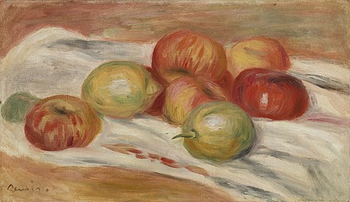 Apples and Lemons on a Cloth (Pommes et citrons sur une nappe), 1910, Pierre-Auguste Renoir