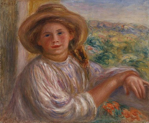 Girl on a Balcony, Cagnes (Jeune femme au balcon, Cagnes), 1911, Pierre-Auguste Renoir