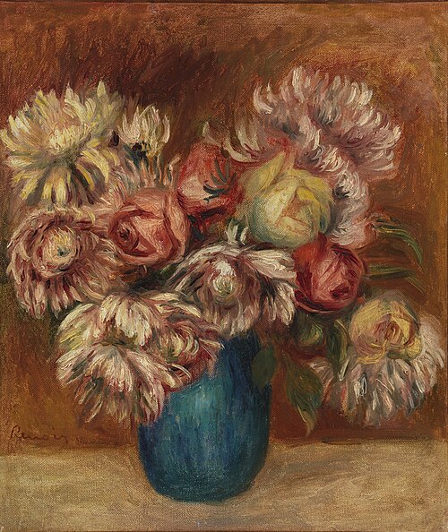 Flowers in a Green Vase, 1912, Pierre-Auguste Renoir
