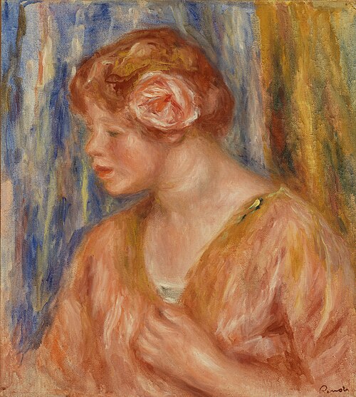 Young Woman with Rose (Jeune fille à la rose), 1917, Pierre-Auguste Renoir